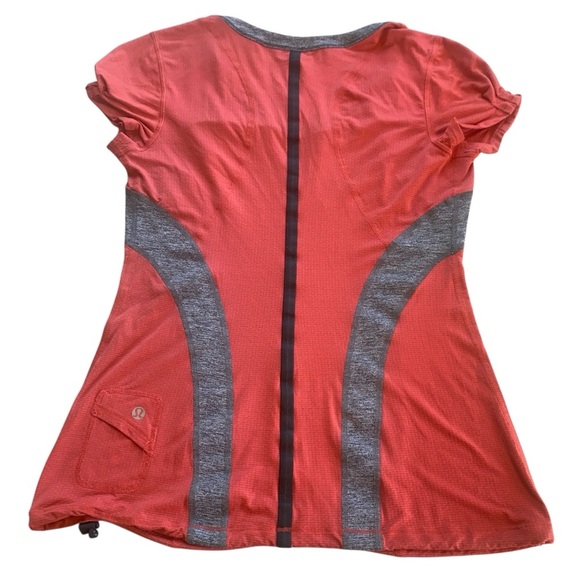 Lululemon Red & Gray Short Sleeve Running Top Women’s Activewear Size Small - Picture 2 of 7